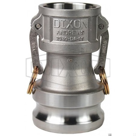 Dixon Type DA Cam and Groove Reducing Coupler, 2 x 3 in Nominal, Coupler x Adapter End Style, 316 SSs 2030-DA-SS